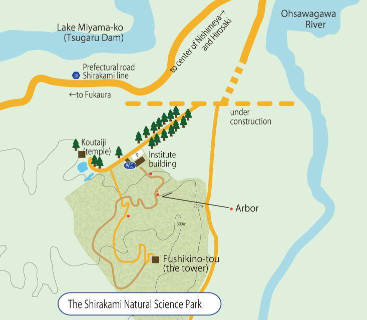 Map of The Shirakami Natural Science Park